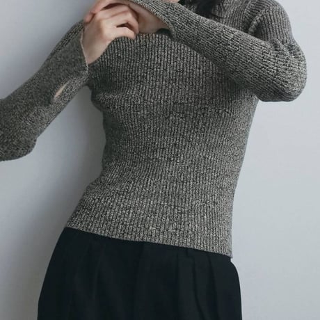 【anuke】Slit Turtle Knit　※納期11月上旬～12月上旬
