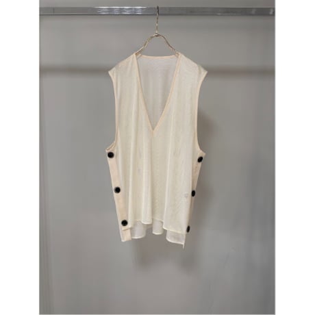 【MARGAUX VINTAGE】メッシュサイドボタンベスト