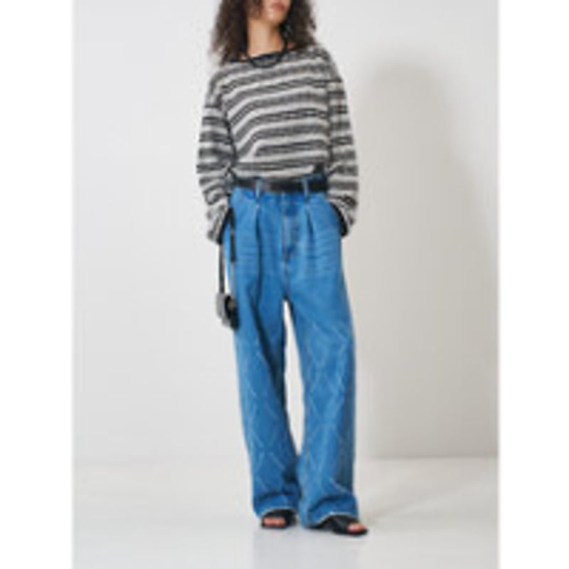 YENN】 LASER CUT WIDE DENIM | selectshop kusukusu