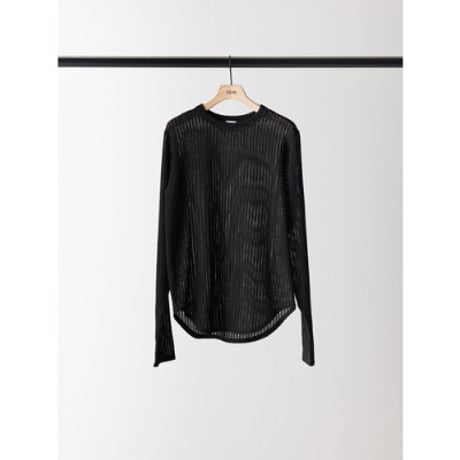 【YENN】STRIPE SHEER RIB TEE　※納期：6月中旬～7月中旬