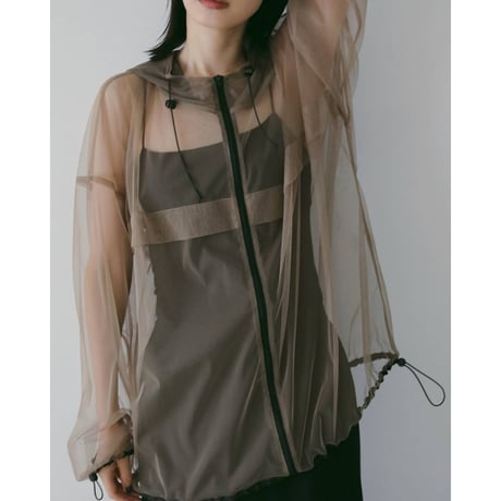 【anuke】Tulle Zip Blouzon　※納期3月下旬～4月下旬