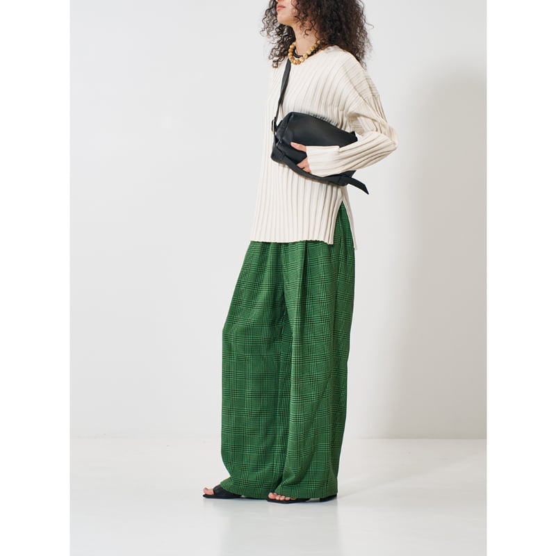 YENN】 PLAID TUCK EASY PT | selectshop kusukusu