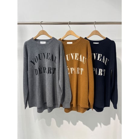 【ROSIEE】ロゴ刺繍畦ニット