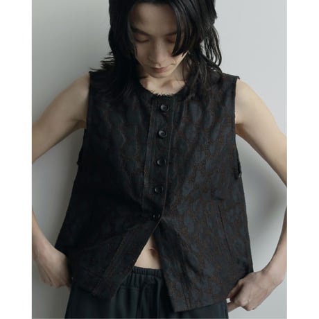 【anuke】Leopard Jacquard Vest※9月中～10月中