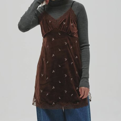 【TODAYFUL】Petit Flower Velour Tunic　※納期10月上旬～11月上旬