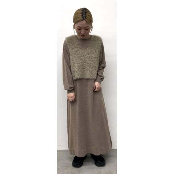 再販【CLOCHE】限定✨ファーベストセットワンピース | selectshop kusukusu