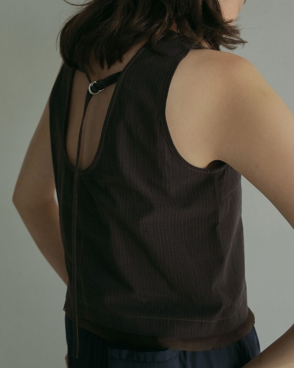 【メルカリ最安】anuke Backopen Check Tops アンヌーク Backopen Check Tops - メルカリ