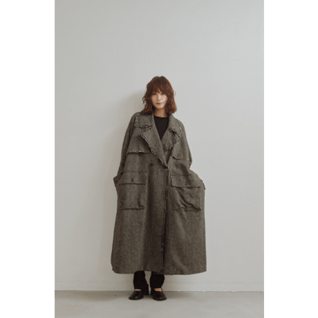 【Hella】Linen Wool Trench Coat　※納期9月上旬～10月上旬