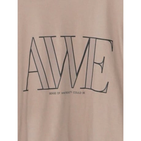 【CHIGNON】"AWE"ﾌﾟﾘﾝﾄｸﾛｯﾌﾟﾄﾞTee