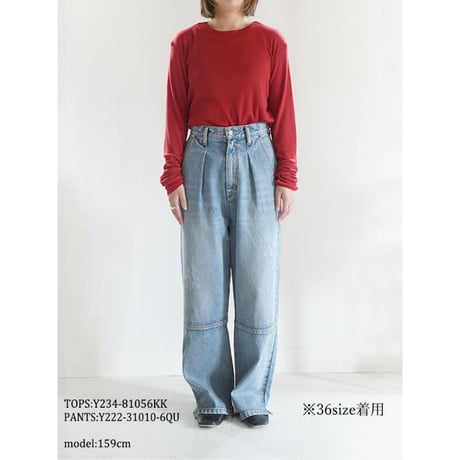 【YENN】HIGH RISE TUCK WIDE PT