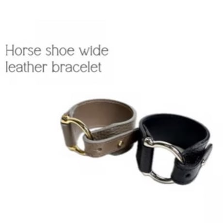 【ATELIER BRUGGE】Horse shoe wide leather bracelet