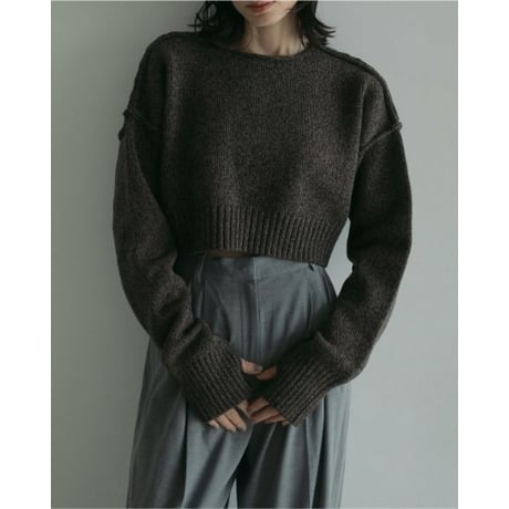 【anuke】Mix Short Knit