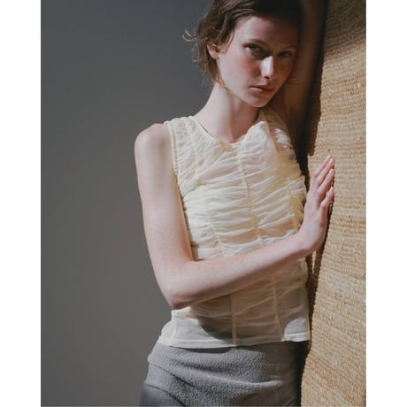 【anuke】Tulle Gather Tanktop