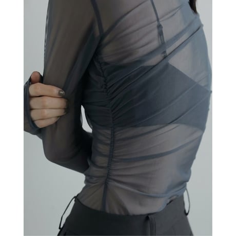 【anuke】Tulle Gather Bodysuit※9月上～10月上