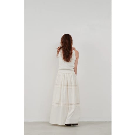 【Hella】ladder lace gather skirt　※納期4月中旬〜5月中旬
