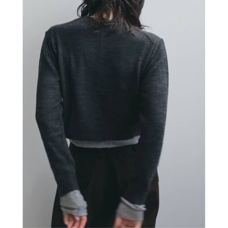 【anuke】Layered Crewneck Cardigan