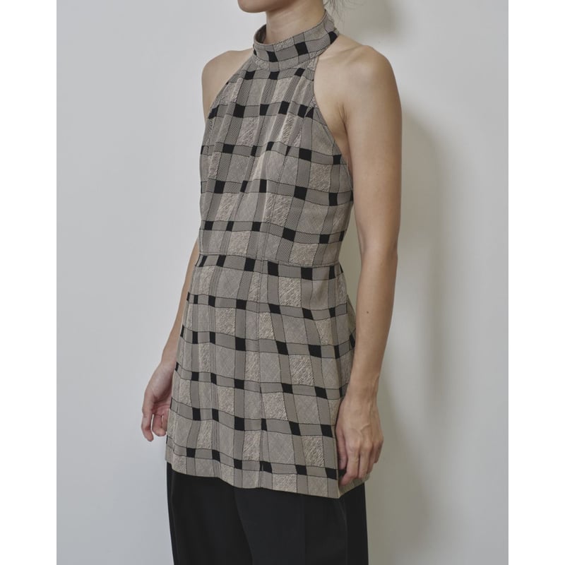 トップス Halterneck Checkjacquard Tops TODAYFUL】Halterneck Checkjacquard Tops ※納期5/中～