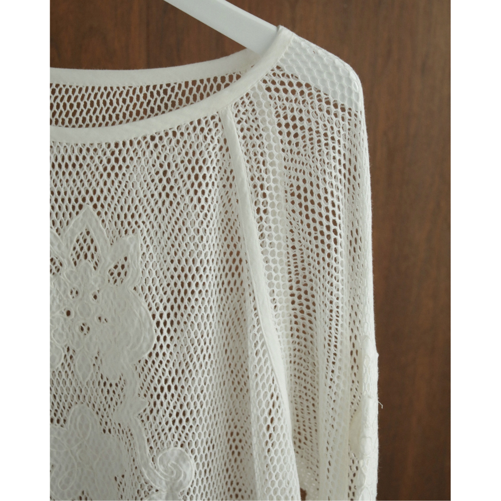 ànuke】Embroidery Mesh Tops | selectshop kusukusu