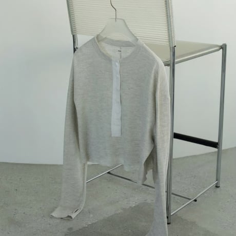 【anuke】Waffle Henley Tops