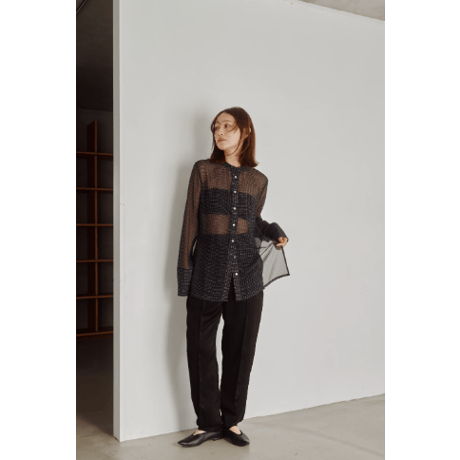 【Hella】Sheer Check Slim Shirt　※納期8月中旬～9月中旬