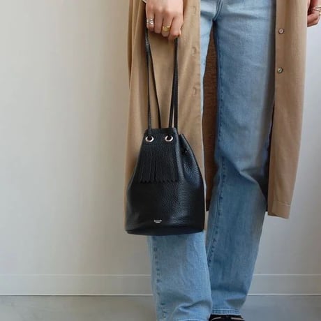 【blancle】S.LEATHER QUILTED DRAWSTRING BAG　bc1220