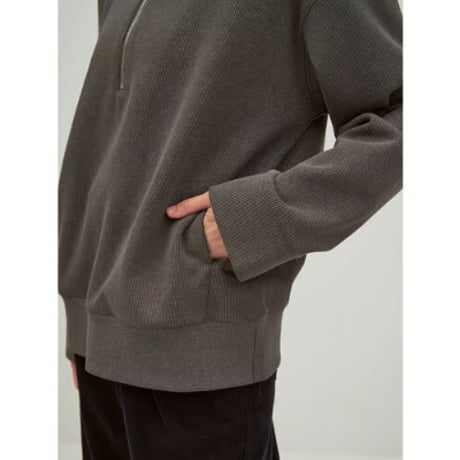 【YENN】 FADED RIB HALFZIP PO