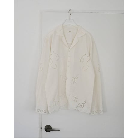 【anuke】Cutwork Opencollar Shirts