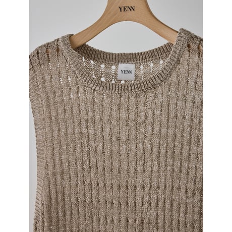 【YENN】OPENWORK KNIT OP