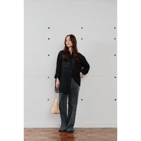 【Hella】cut jacquard long shirt　※納期3月中旬〜4月中旬