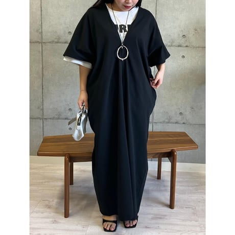 【ROSIEE】ファスナーデザインカフタン風ワンピース
