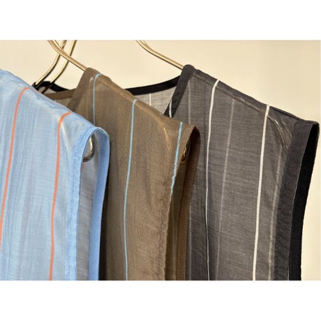 【MARGAUX VINTAGE】シアーストライプノースリーブPO