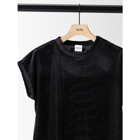 【YENN】VELVET SHORT SLV TEE　※納期：6月中旬～7月中旬