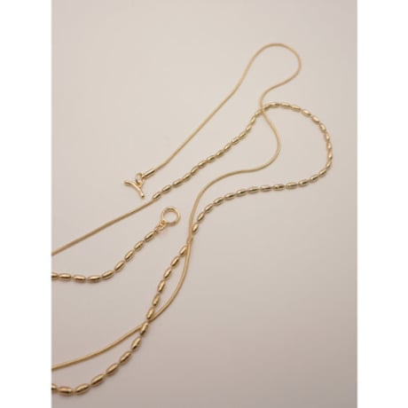 【CHIGNON】ﾛﾝｸﾞ2ﾁｪｰﾝﾏﾝﾃﾙﾈｯｸﾚｽ　納期：12月上旬〜1月上旬