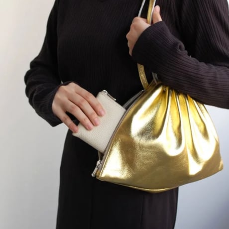 【blancle】M.LEATHER GATHER BAG bc-1232