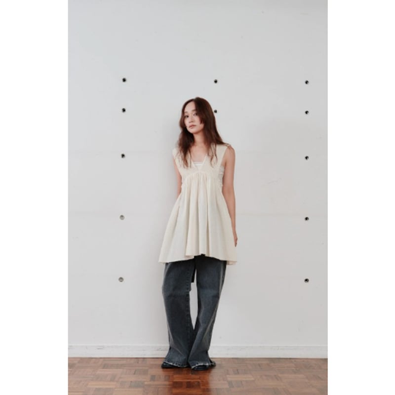 Hella】cotton crepe gather top | selectshop kus