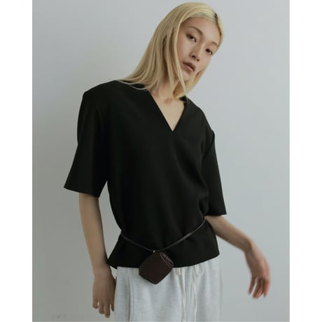 【anuke】Powershoulder Vneck Tops※9月上～10月上