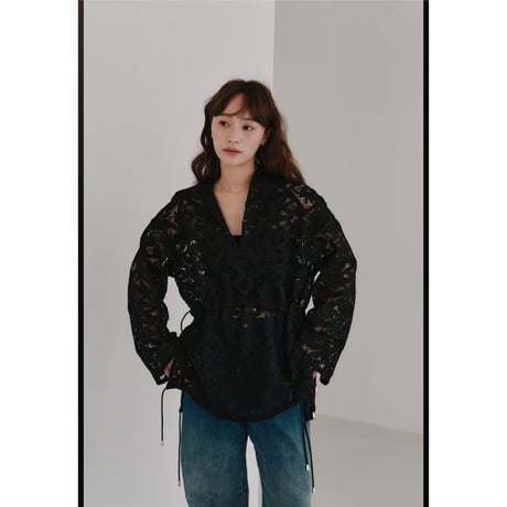【Hella】flower lace hoodie※納期9/中〜10/中