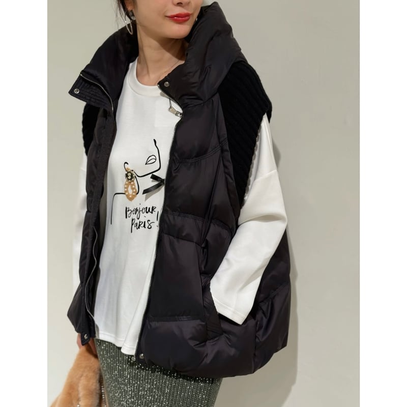 kusukusu select】ニットドッキング中綿ベスト | selectshop kus