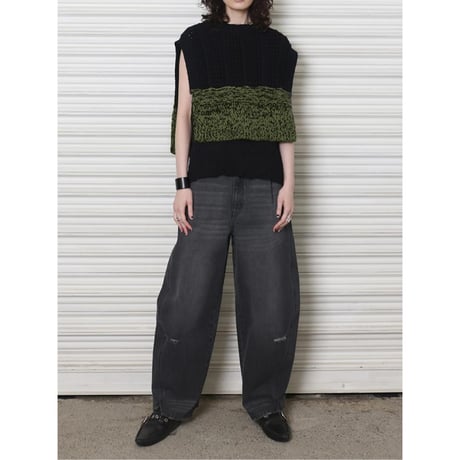 【YENN】CURVED SEAM DENIM PT GRAY  ＊