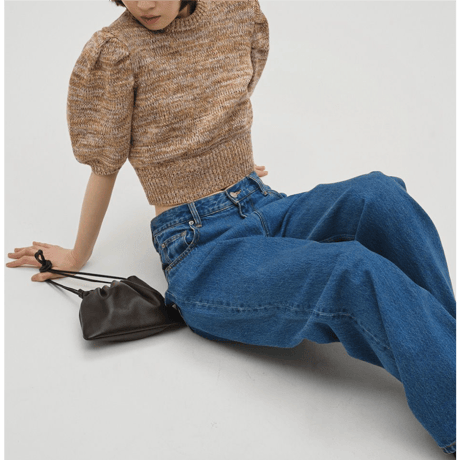 【TODAYFUL】Puffsleeve Mix Knit　※納期4月中旬〜5月中旬