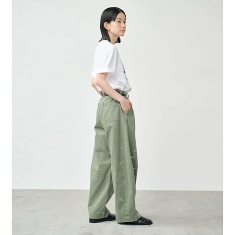 【KHA:KI】PAINT OVAL WIDE TROUSERS