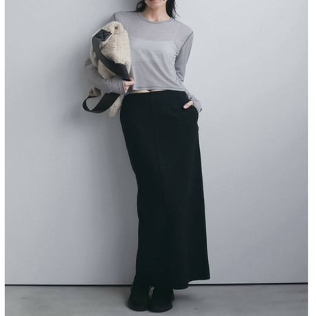 【anuke】Wool Cutoff Skirt