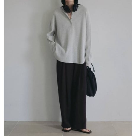 【anuke】Waffle Loose Henleytops　※納期8月下旬～9月下旬