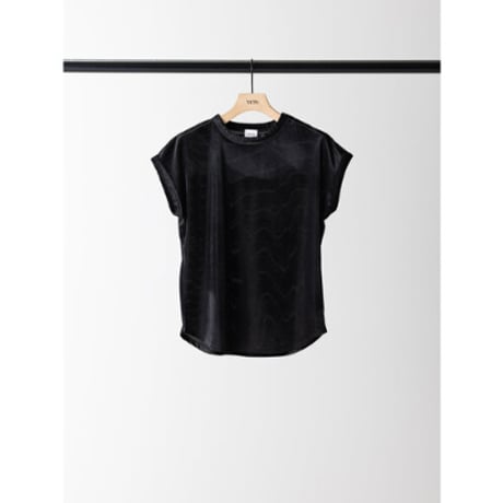 【YENN】VELVET SHORT SLV TEE　※納期：6月中旬～7月中旬