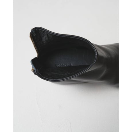 【TODAYFUL】Square Leather Flat Boots　※納期10月下旬～11月下旬