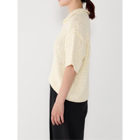 【YENN】HAND KNIT POLO COLLAR PO