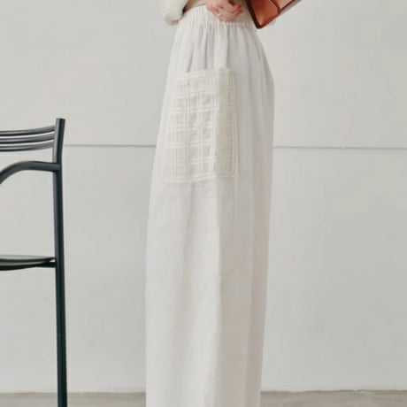 【Hella】check embroidery pants ※納期5/下〜6/下