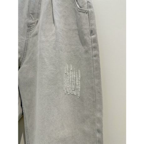 【YENN】HIGH RISE TUCK WIDE　ライトグレー