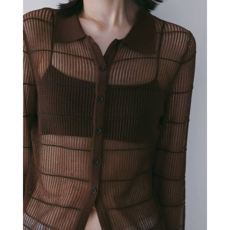 【anuke】Sheerborder Knit Shirts　※納期4月中旬～5月中旬