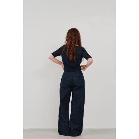 【Hella】cropped sheer knit cardigan　※納期4月中旬〜5月中旬